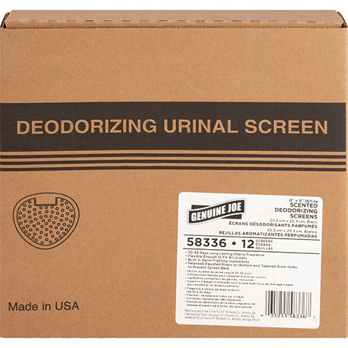 Genuine Joe Urinal Screen, 30/45 Days, 12/Pack, Cherry Scent/White