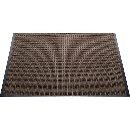 Genuine Joe Indoor/Outdoor Rubber & Polyproylene Floor Mat, 4' x 6', Brown