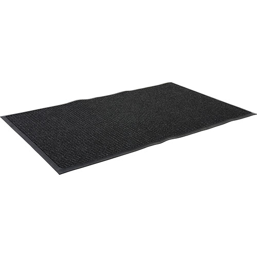 Genuine Joe Indoor/Outdoor Rubber Floor Mat, 5' x 3', Charcoal