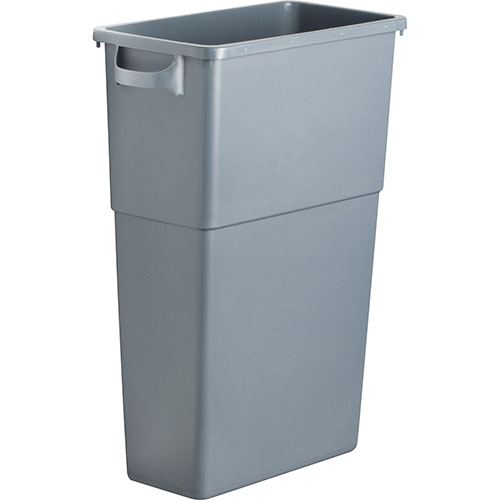 Genuine Joe Rectangle Plastic Indoor Trash Can, 23 Gallon, Gray