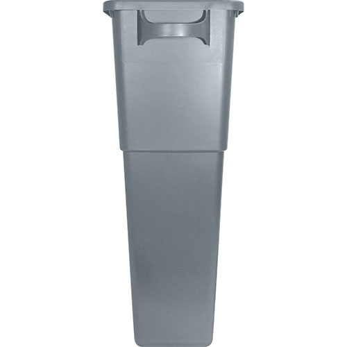 Genuine Joe Rectangle Plastic Indoor Trash Can, 23 Gallon, Gray