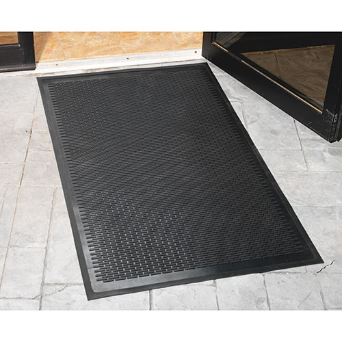 Genuine Joe Outdoor Scraper Mat, 4' x 6', Black