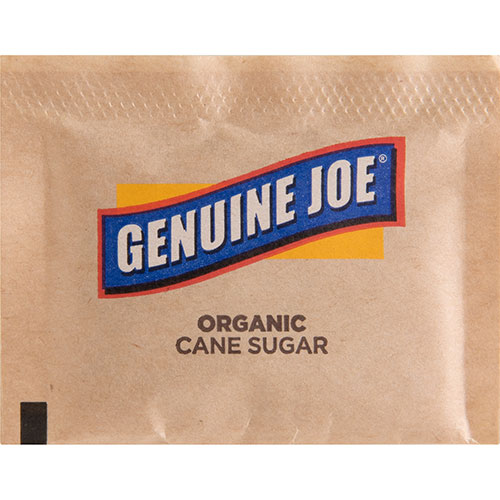 Genuine Joe Turbinado Cane Sugar, Unrefined,400/CT, Brown