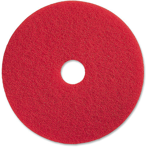 Genuine Joe Spray Buffing Floor Pads, 17", 5/CT, Red