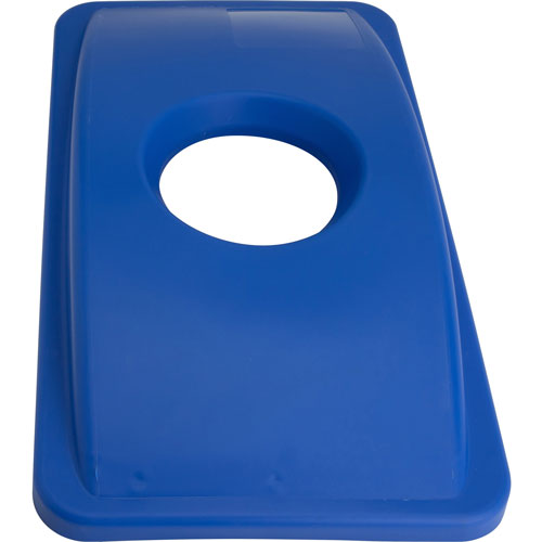 Genuine Joe 23-gallon Recycling Bin Round Cutout Lid, Round, 4/Carton, Blue