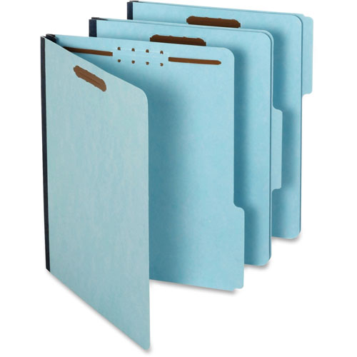 TOPS File Folders, 1/3 Cut Tab, 2 Fasteners, Letter, 25/BX, Blue
