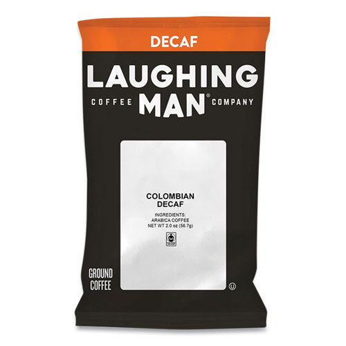 Laughing Man Colombian Decaf Coffee Fraction Packs, 2 oz, 18/Box
