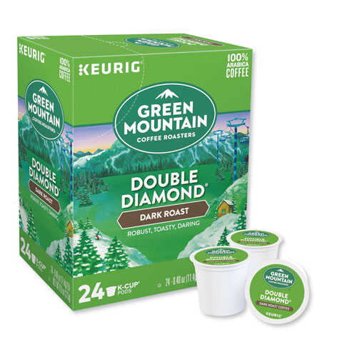 Green Mountain Double Black Diamond Extra Bold Coffee K-Cups, 96/Carton