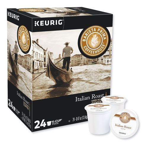 Barista Prima Coffee House® Italian Roast K-Cups Coffee Pack, 24/Box, 4 Box/Carton