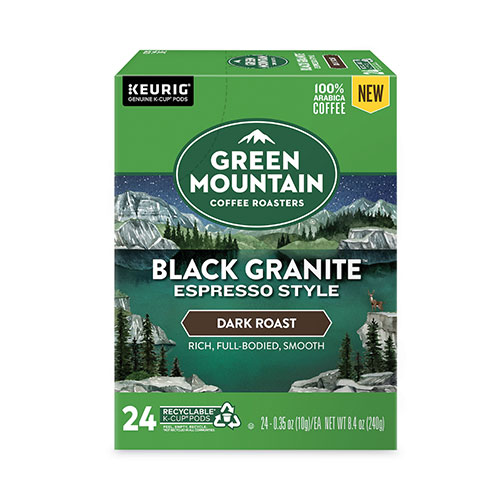 Green Mountain Black Granite Espresso Style K-Cups, 24/Box