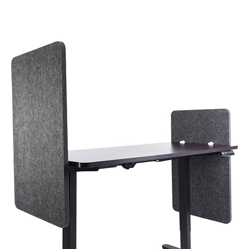 Lumeah Desk Modesty Adjustable Height Desk Screen Cubicle Divider and Privacy Partition, 23.5 x 1 x 36, Polyester/Nylon, Ash