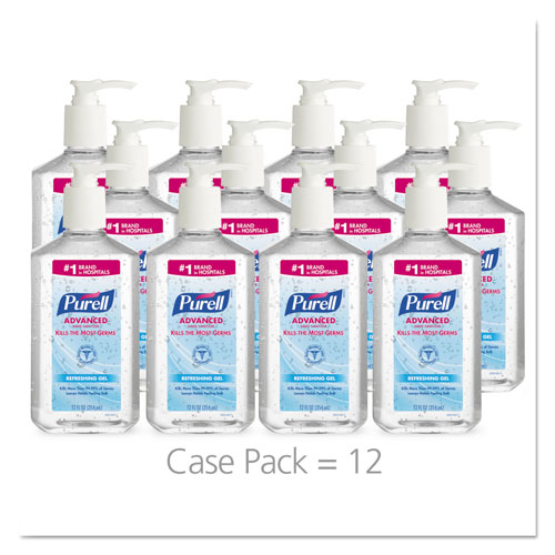 Purell Advanced Hand Sanitizer Refreshing Gel, Clean Scent, 12 oz Pump Bottle
