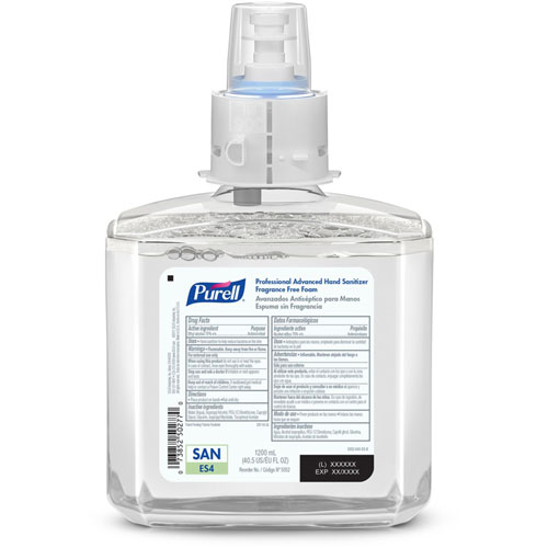 Purell Hand Sanitizer Foam Refill, 40.6 fl oz (1200 mL), Kill Germs, Hand, Healthcare, Fragrance-free, Dye-free, Hygienic, 2/Carton