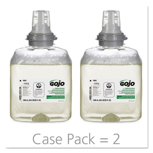 Gojo TFX Green Certified Foam Hand Cleaner Refill, Unscented, 1200mL, 2/Carton