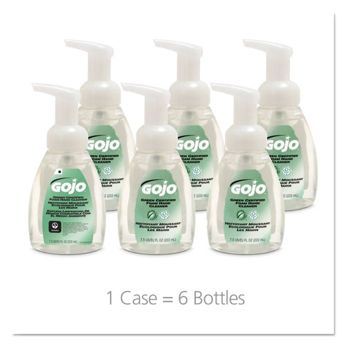 Gojo Green Certified Foam Soap, Fragrance-Free, Clear, 7.5 oz Pump Bottle