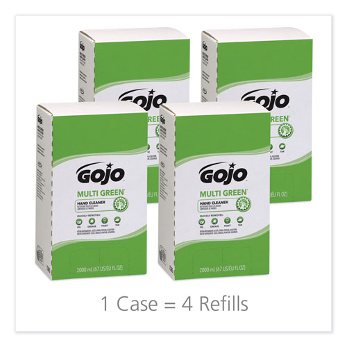 Gojo MULTI GREEN Hand Cleaner Refill, 2000mL, Citrus Scent, Green, 4/Carton