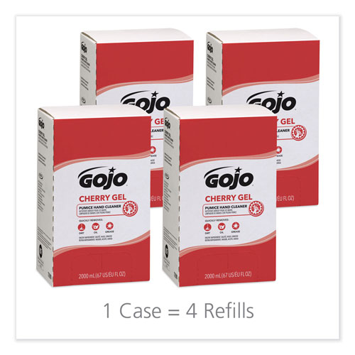 Gojo Cherry Gel Pumice Hand Cleaner, 2000 ml Refill, 4/Carton
