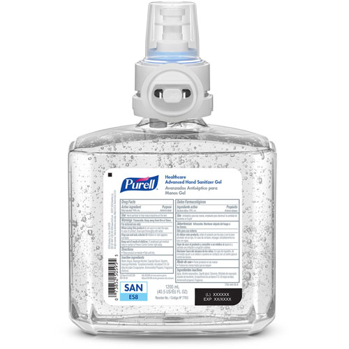 Gojo Sanitizing Gel Refill, 40.6 fl oz (1200 mL), Kill Germs, Hand, Clear, Hypoallergenic, 2/Carton