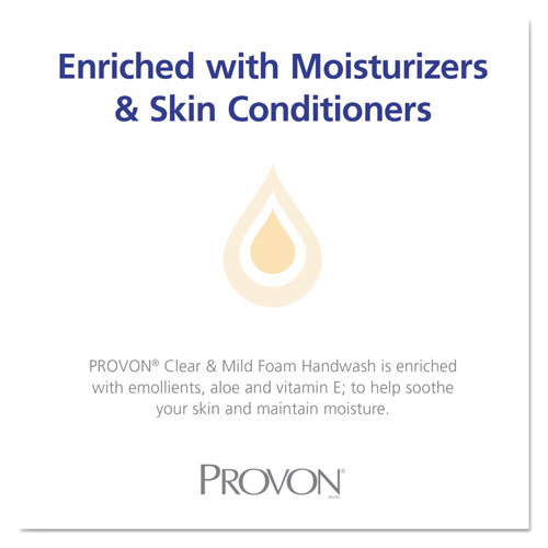 Provon Clear & Mild Foam Hand Wash, 700mL Refill, Unscented, 4/Carton
