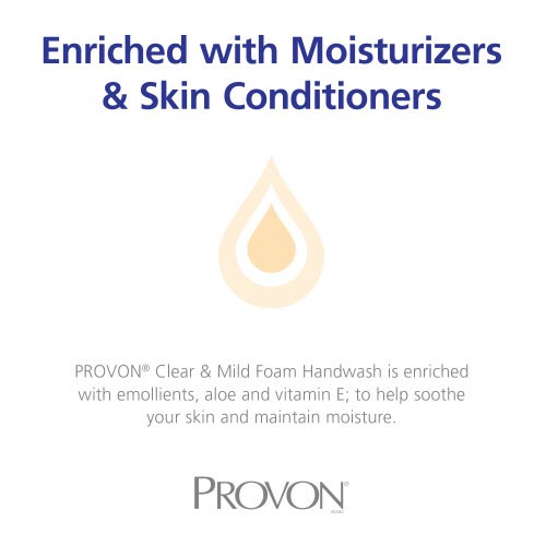 Provon Clear & Mild Foam Hand Wash, 700mL Refill, Unscented, 4/Carton