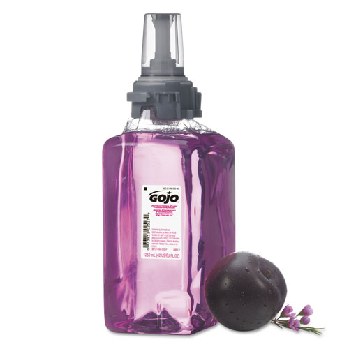 Gojo Antibacterial Plum Foam Hand Wash, 1250 mL, Plum Scent, Clear Purple