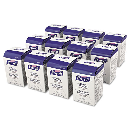 Purell Advanced Hand Sanitizer Gel Refill, Bag-in-Box, 800 ml, 12/Carton