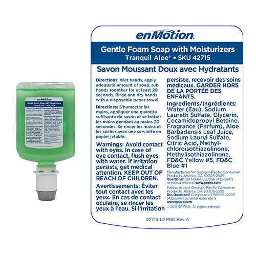 enMotion Gen2 Moisturizing Foam Soap Dispenser Refill, Tranquil Aloe®, 42715, 1,200 mL, 2 Bottles Per Case
