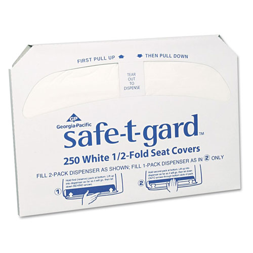 GP Half-Fold Toilet Seat Covers, White, 250/Pack, 20 Boxes/Carton