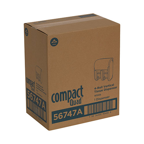 Compact® Quad Vertical Four Roll Coreless Tissue Dispenser, 12.063 x 14.438,White