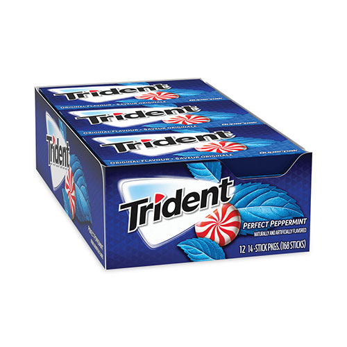 Trident® Sugar-Free Gum, Perfect Peppermint, 14 Pieces/Pack, 9 Packs/Box