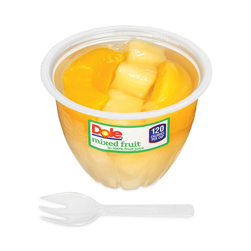 Dole® Mixed Fruit in 100% Fruit Juice Cups, Peaches/Pears/Pineapple, 7 oz Cup, 12/Box