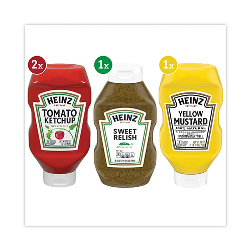 Heinz Ketchup, Mustard and Relish Picnic Pack, 2 Ketchup, Mustard, Relish, 4 Bottles/Pack
