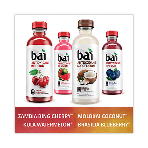 Bai Antioxidant Infused Beverage, Variety Pack, 18 oz Bottle, 15/Box