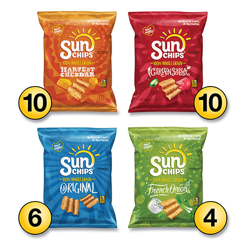 SunChips Variety Mix, Assorted Flavors, 1.5 oz Bags, 30 Bags/Box