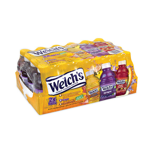 Welch's® Fruit Juice Variety Pack, Fruit Punch, Grape, and Orange Pineapple, 10 oz Bottles, 24/Carton