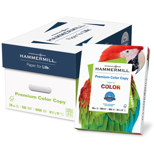 Hammermill Color Copy Paper, 28 lb., 8 1/2" x 11", 100 Brightness, WE