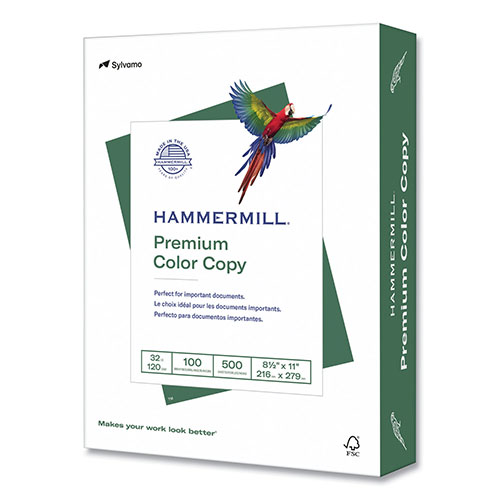Hammermill Premium Color Copy Print Paper, 100 Bright, 32 lb, 8.5 x 11, Photo White, 500/Ream, 8 Reams/Carton, 32 Cartons/Pallet