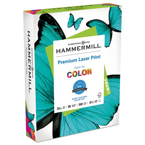 Hammermill Premium Laser Print Paper, 98 Bright, 32lb, 8.5 x 11, White, 500/Ream
