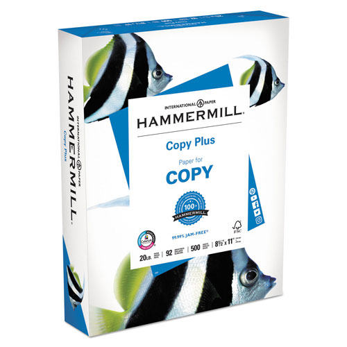 Hammermill Copy Plus Print Paper, 92 Bright, 20 lb, 8.5 x 11, White, 500 Sheets/Ream, 10 Reams/Carton, 40 Cartons/Pallet