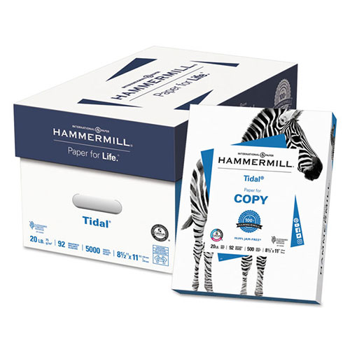 Hammermill Tidal Print Paper, 92 Bright, 20lb, 8.5 x 11, White, 500 Sheets/Ream, 10 Reams/Carton, 40 Cartons/Pallet