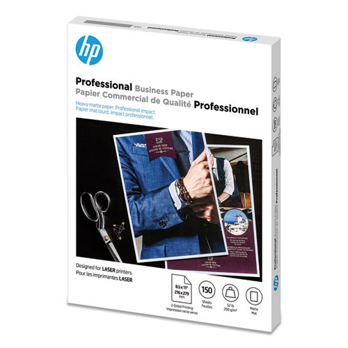 HP Professional Business Paper, 52 lb, 8.5 x 11, Matte White, 150/Pack