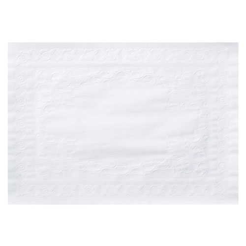 Hoffmaster Classic Embossed Straight Edge Placemats, 10 x 14, White, 1,000/Carton