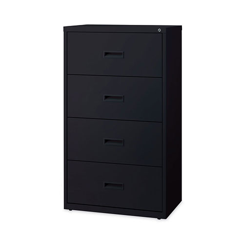 Hirsh Lateral File Cabinet, 4 Letter/Legal/A4-Size File Drawers, Black, 30 x 18.62 x 52.5
