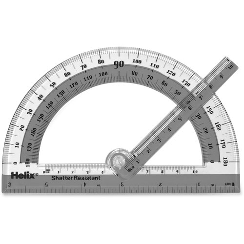 Helix See-Thru Protractor, Swing Arm, Ast