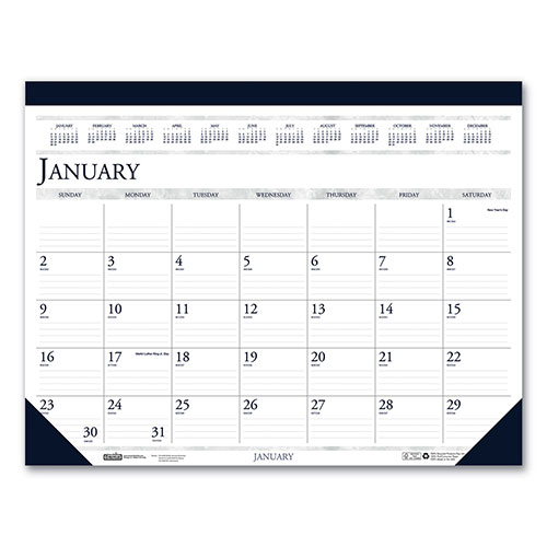 House Of Doolittle Recycled Two-Color Monthly Desk Pad Calendar, 22 x 17, 2022