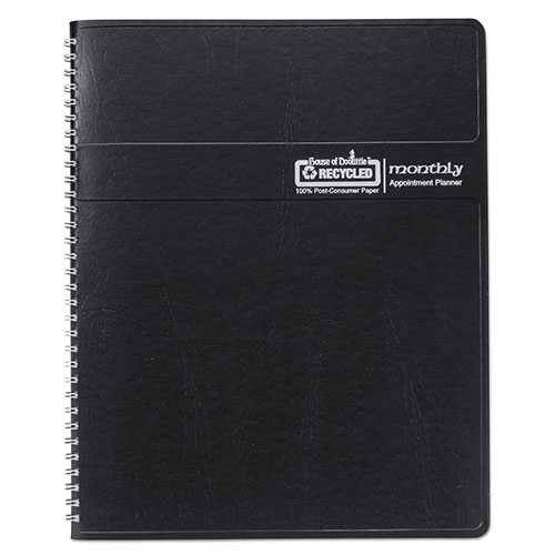 House Of Doolittle 14-Month Recycled Ruled Monthly Planner, 11 x 8.5, Black Cover, 14-Month (Dec to Jan): 2023 to 2025