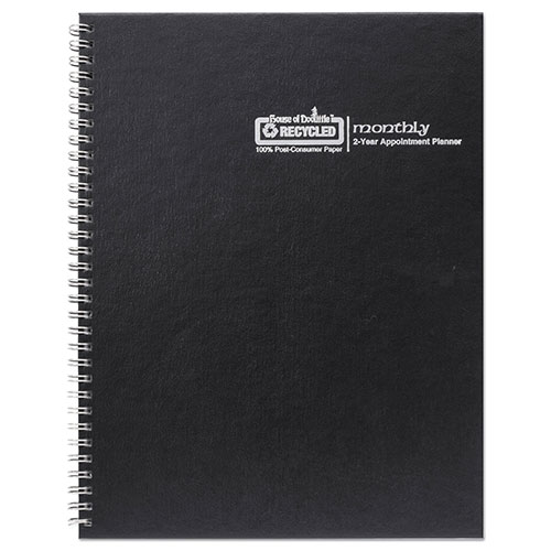 House Of Doolittle Monthly Hard Cover Planner, 11 x 8.5, Black Cover, 24-Month (Jan to Dec): 2024 to 2025