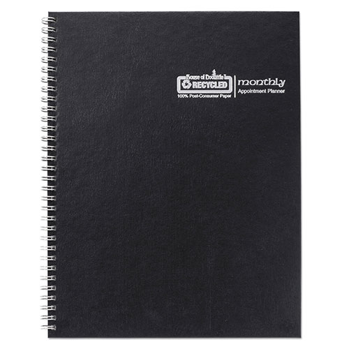 House Of Doolittle Monthly Hard Cover Planner, 11 x 8.5, Black Cover, 14-Month (Dec to Jan): 2023 to 2025