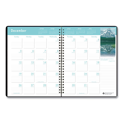 House Of Doolittle Earthscapes Recycled Ruled Monthly Planner, Landscapes Color Photos, 11 x 8.5, Black Cover, 14-Month (Dec-Jan): 2023-2025