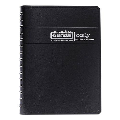 House Of Doolittle Memo Size Daily Appointment Book with 15-Minute Schedule, 8 x 5, Black Cover, 12-Month (Jan to Dec): 2023